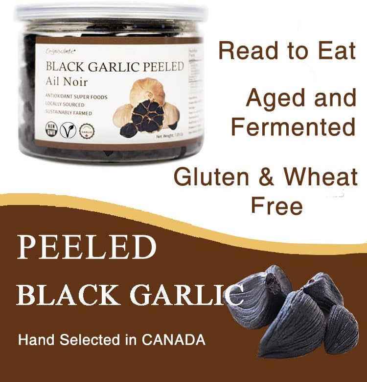 Orgnisulmte Canada Peeled Black Garlic - Fermented Superfood, 7.05 Oz - Image 3